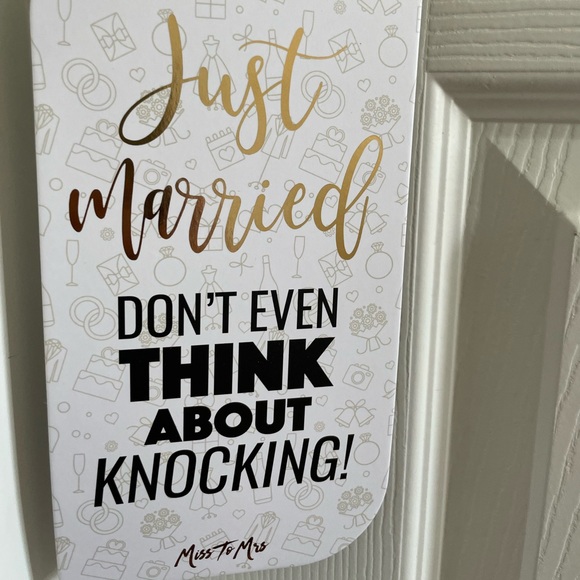 4/$25 Just married/honeymoon in progress door hanger - Picture 3 of 5